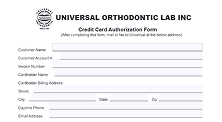 Credit Card Authorization Form
