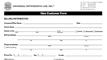 New Customer Form