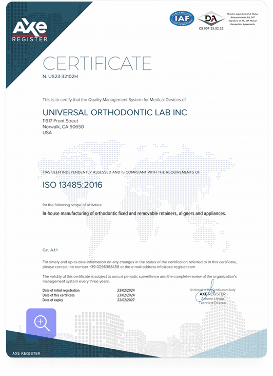 ISO 13485:2016 Certificate